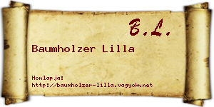 Baumholzer Lilla névjegykártya